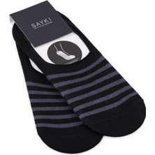 Gri Desenli Pamuklu Ikili Babet Çorap