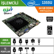 Elsky QM10H-I7-6C-1LAN Intel Core I7 1355U Endüstriyel Mini Itx
