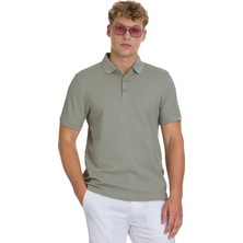 Haki Regular Fit 100% Pamuk Polo Yaka  Merserize Tişört