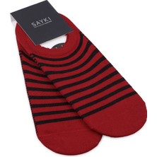 Bordo Desenli Pamuklu Ikili Babet Çorap