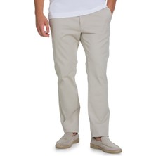 Bej Regular Fit Yandan Cepli Kanvas Pantolon