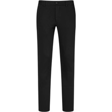 Siyah Rahat Kesim Yandan Cepli Pamuklu Kanvas Pantolon