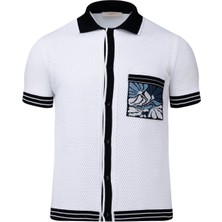 Beyaz Regular Fit Polo Yaka Pamuklu Tişört