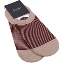 Kahverengi Desenli Pamuklu Ikili Babet Çorap