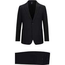 Hatemoğlu Siyah Slim Fit Mono Yaka Takım Elbise 48 Beden Yerli Üretim Şık ve Modern Tasarım