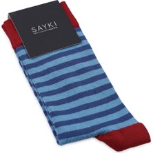 Kırmızı Çizgili Pamuklu Soket Çorap