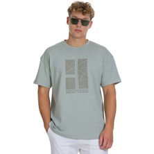 Gri Regular Fit Bisiklet Yaka Oversize Tişört