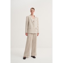 Oversize Keten Fit Blazer