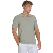 Haki Regular Fit Polo Yaka Rayon Tişört