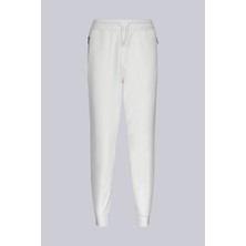 Hatemoğlu Beyaz Regular Fit Pamuklu Dar Paça Eşofman Altı