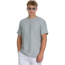 Gri Regular Fit Bisiklet Yaka Basic Tişört