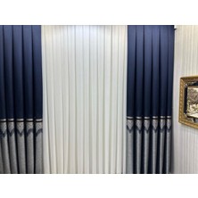 Nivemeshome Titus FJ632145 V-530 Lacivert 1/3 Sık Pileli  Fon Perde Apm