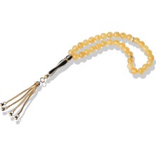 Gümüş Püsküllü Sitrin Taşlı Tesbih