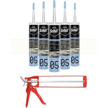 Selsil Duşakabin Silikonu Şeffaf 280 ml (5 Adet),demir Tabanca