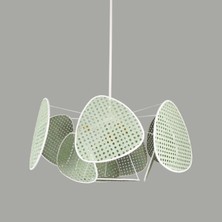Mylamp Yeşil Bulut Doğal Hazeran Avize 75X35 Cm, 9+1 ve 3+1 Duylu