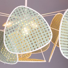 Mylamp Yeşil Bulut Doğal Hazeran Avize 75X35 Cm, 9+1 ve 3+1 Duylu