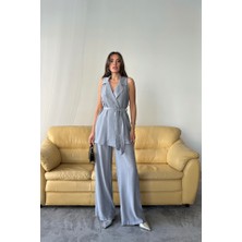 Passense Yelek - Pantolon Takım Çilek Kumaş - Gri