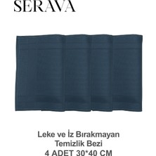Serava 4'lü Mikrofiber Bez – Leke ve Iz Bırakmayan Temizlik Bezi (30X40)
