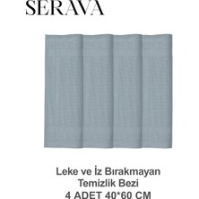 Serava 4'lü Mikrofiber Bez – Leke ve Iz Bırakmayan Temizlik Bezi (40X60)