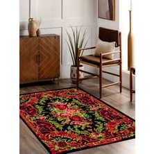 Vitage Karabağ Çiçek Eskitme Model Dokuma Taban Kilim