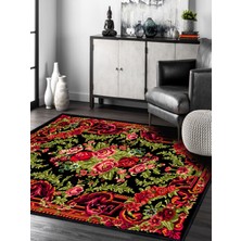 Vitage Karabağ Çiçek Eskitme Model Dokuma Taban Kilim