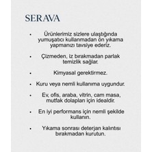 Serava 3'lü Baklava Desenli Mikrofiber Cam Bezi - Iz Bırakmayan Temizlik Bezi (40X40)