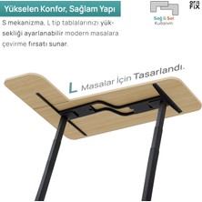 Siyah Yükseklik Ayarlı Masa | S Mekanizma | L Tip Elektrikli Masa Mekanizması