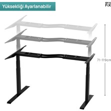 Siyah Yükseklik Ayarlı Masa | S Mekanizma | L Tip Elektrikli Masa Mekanizması