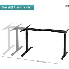 Siyah Yükseklik Ayarlı Masa | S Mekanizma | L Tip Elektrikli Masa Mekanizması