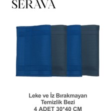 Serava 4'lü Mikrofiber Bez – Leke ve Iz Bırakmayan Temizlik Bezi (30X40)