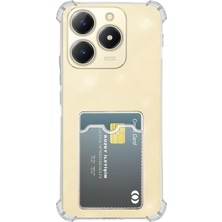 Kzy Realme C61 Kapak ile Uyumlu Kamera Korumalı Kartlıklı Darbe Emici Özellikli Şeffaf Silikon Kılıf