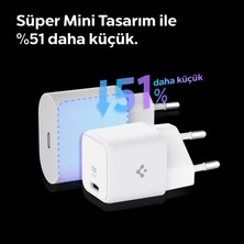 Spigen 27W USB-C Ultra Mini Hızlı Şarj Aleti Samsung PPS / Isı Düşürücü GaN Destekli Akım Korumalı Güç Adaptörü iPhone & Android & iPad & MacBook Type-C White - ACH03826