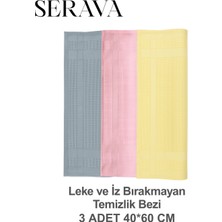 Serava 3'lü Mikrofiber Bez – Leke ve Iz Bırakmayan Temizlik Bezi (40X60)