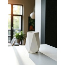 Nevhan Sanat Minimalist Beton Seramik Mini Vazo – Modern Masaüstü Dekoru ve Çok Amaçlı Kullanım (10  cm )
