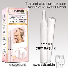Magnum  Yüz Tüyü Alma Makinesi, Yüz Epilasyon Aleti, Yüz ve Vücut Tüy Temizleme. Kaş Alma, Bıyık ve Favori Düzeltme.