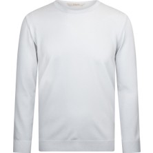 Gri Regular Fit Bisiklet Yaka Rayon Triko Kazak