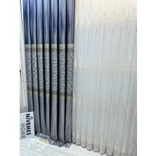 Nivemeshome Kehribar FT614162 Gümüş 1/3 Sık Pileli Fon Perde Apm