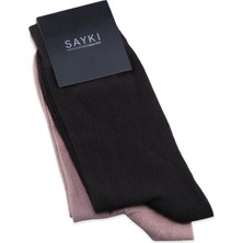 Kahverengi Ikili Bambu Soket Çorap