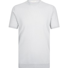 Gri Regular Fit  Bisiklet Yaka Rayon Tişört