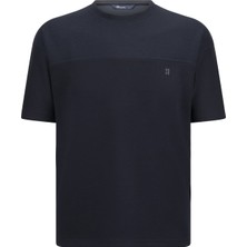 Lacivert Regular Fit Bisiklet Yaka Oversize Tişört