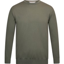 Haki Regular Fit Bisiklet Yaka Rayon Triko Kazak