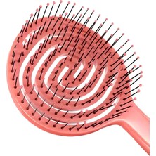 Muggio Pembe Pro Üç Boyutlu Oval Saç Fırçası + Pembe Silikon Duş Masaj Tarağı