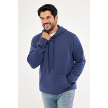 Altınyıldız Classics Erkek Lacivert Standart Fit Normal Kesim Içi Polarlı 3 Iplik Kapüşonlu Pamuklu Sweatshirt