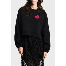 Emporio Armani % 100 Pamuk Comfort Fit Minimal Desenli Sweat Bayan Sweat EW002122 AF12538 UC001