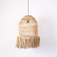 Mylamp Rattan Meğri Avize 40X65 cm