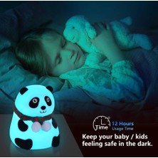 Panda Gece Lambası Dokunmatik Sensörlü Renkli Çocuklar İçin Usb Şarjlı İthal Ürün