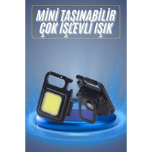Kamp Çadır Lambası Şarjlı El Feneri Işıldak Anahtarlık Mini Mıknatıslı