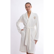 Bambu Lüks Nakışlı Şalyaka Slim Fit Sabahlık