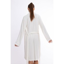 Bambu Lüks Nakışlı Şalyaka Slim Fit Sabahlık