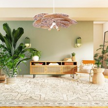 Mylamp Yeni Papatya Doğal Hazeran ve Kumaş Avize 90 cm